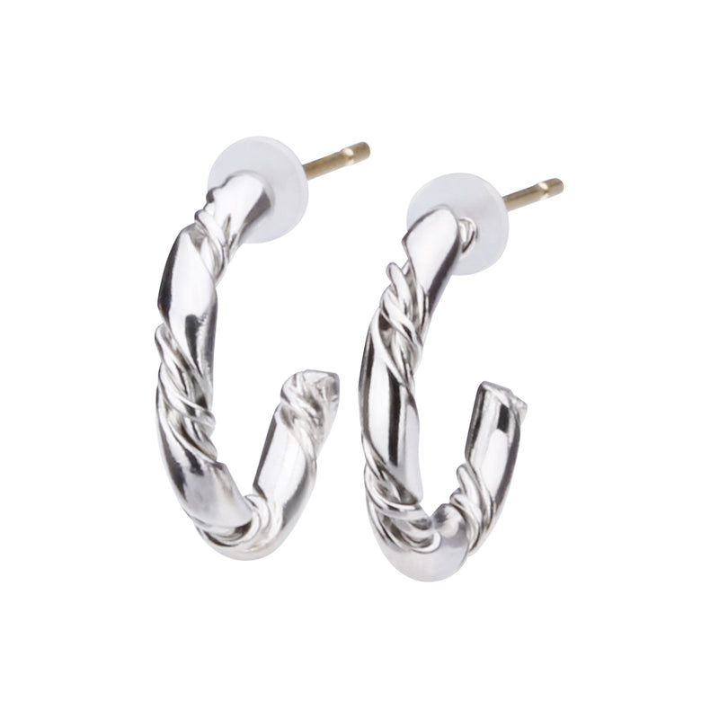 K18post テクスチャーフープピアス