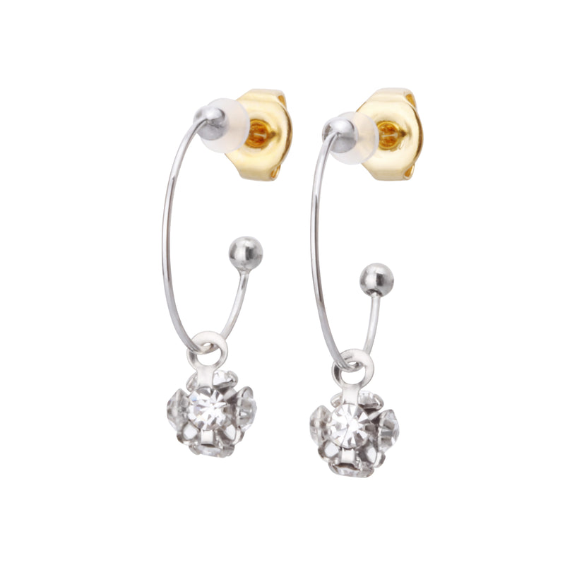 K18post ロンデルボールフープピアス