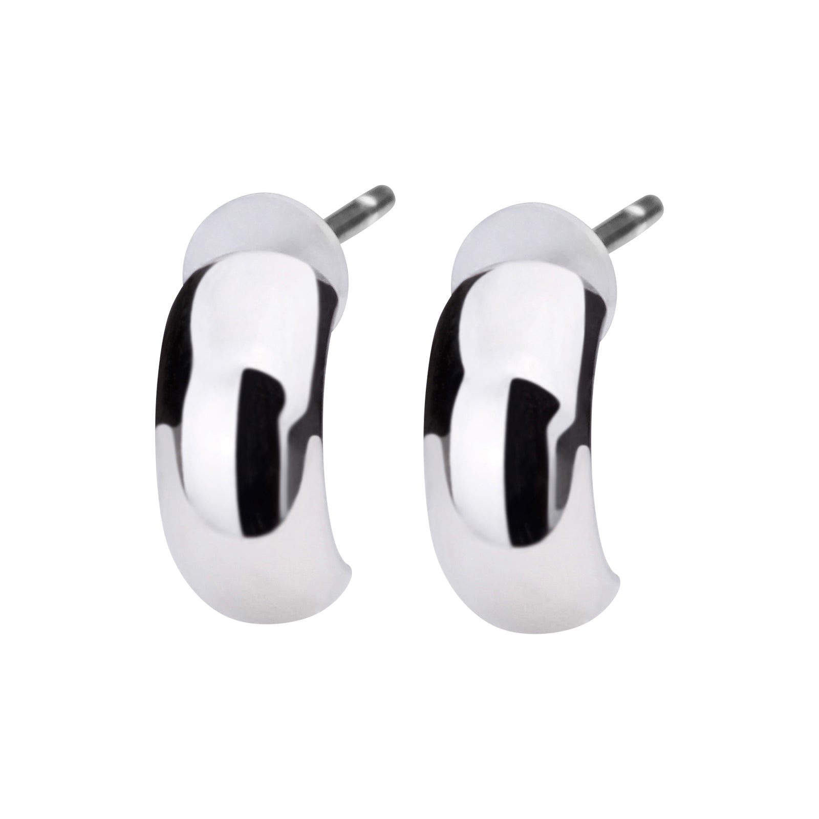 Pt900post ハーフラウンドピアス スモール