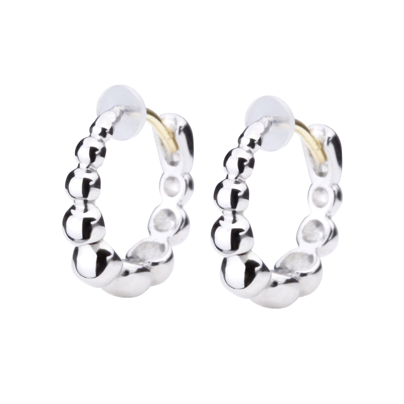 K18post ラウンドボールフープピアス