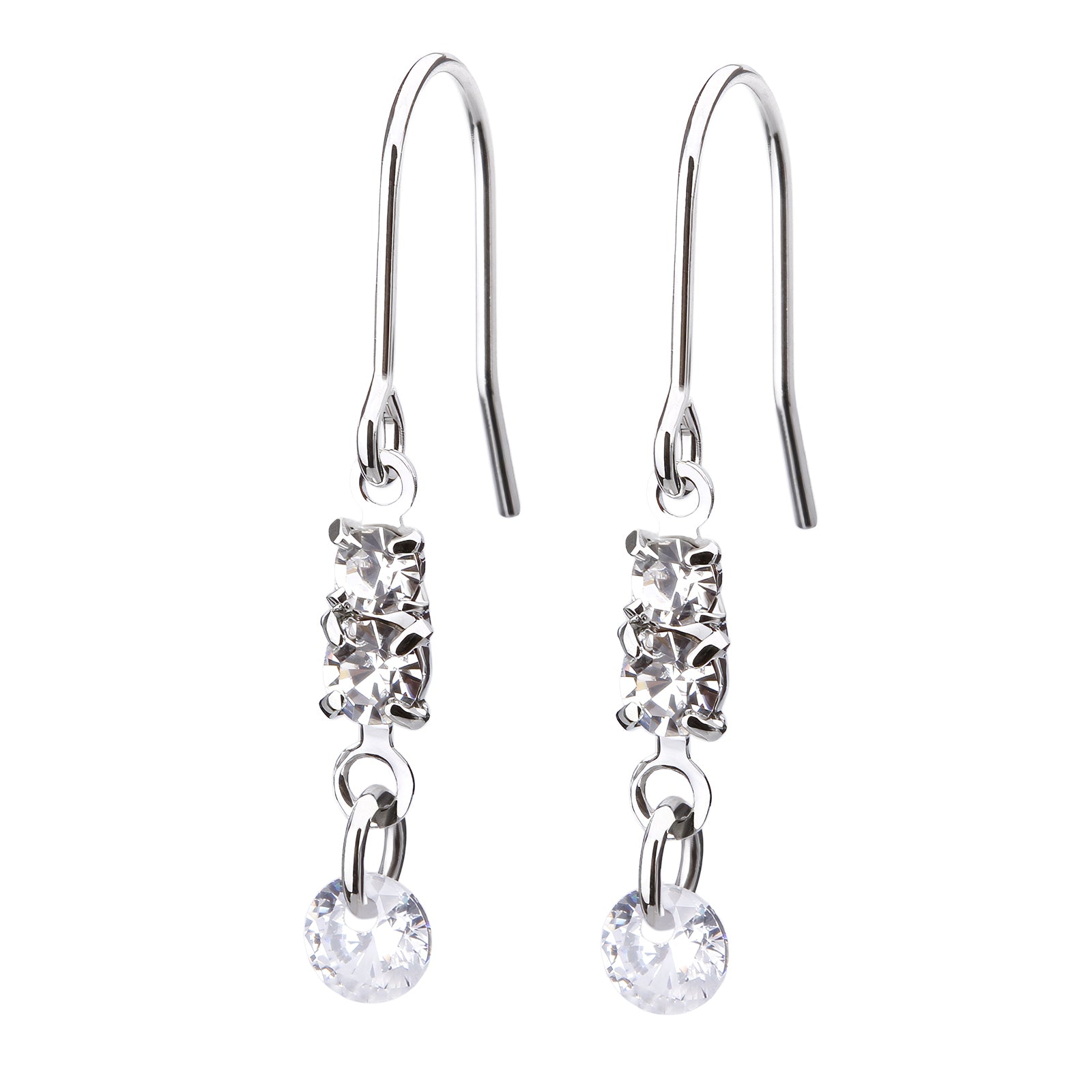 クリスタルフックピアス