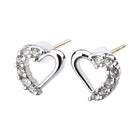 K18post パヴェオープンハートピアス