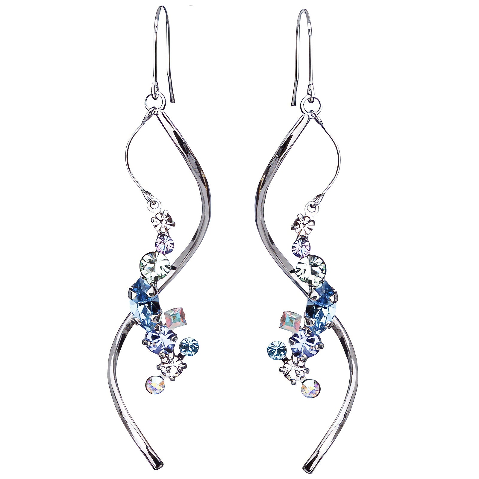 Preciosa Crystals アシンメトリーフックピアス