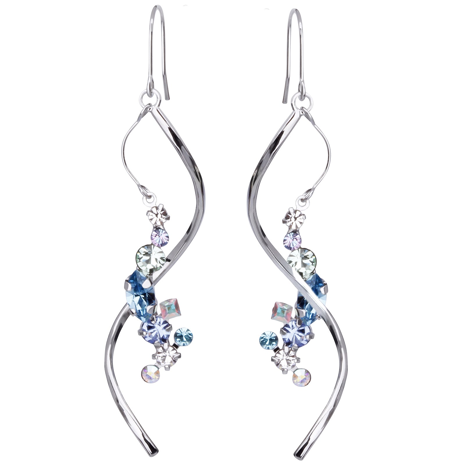 Preciosa Crystals アシンメトリーフックピアス