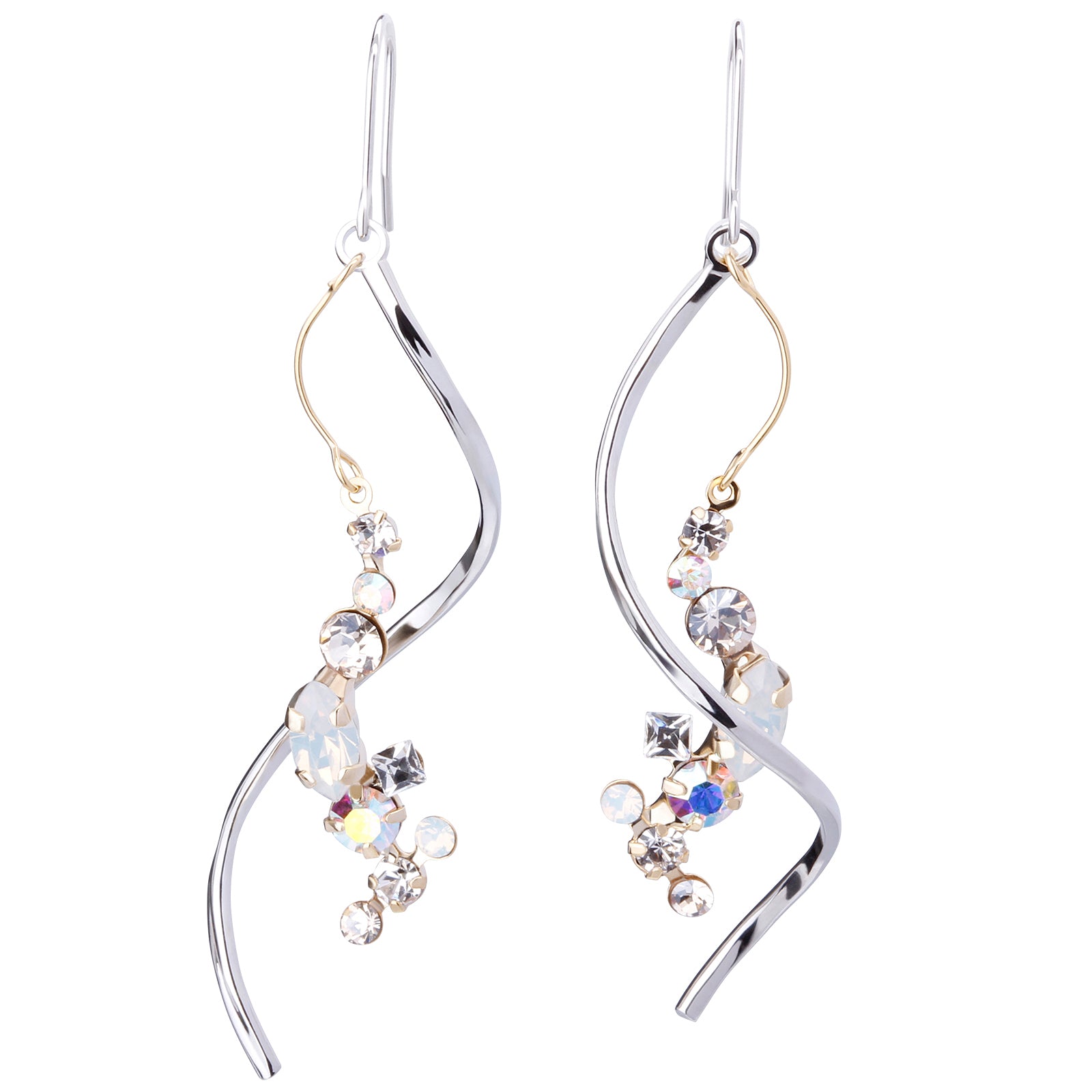 Preciosa Crystals アシンメトリーフックピアス
