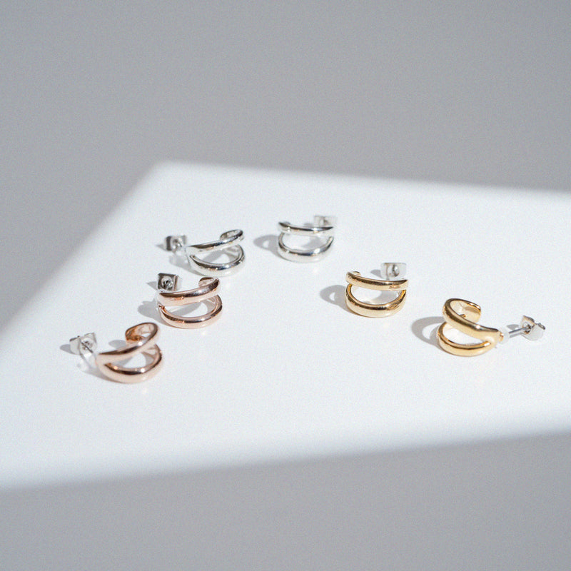 サージカルステンレス316L フォークドフープピアス