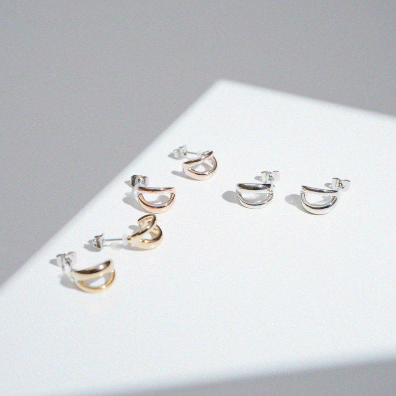 サージカルステンレス316L フォークドフープピアス ミディアム