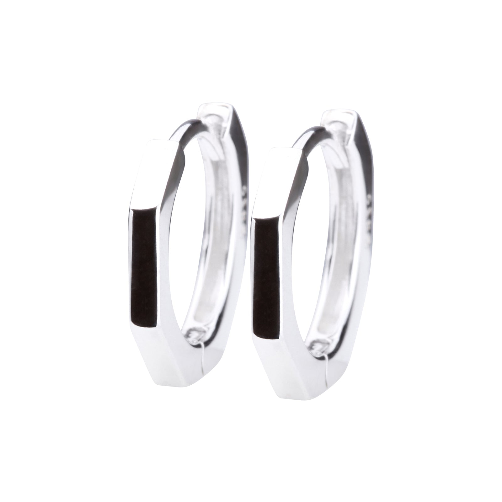 Silver925 ヘキサゴンフープピアス