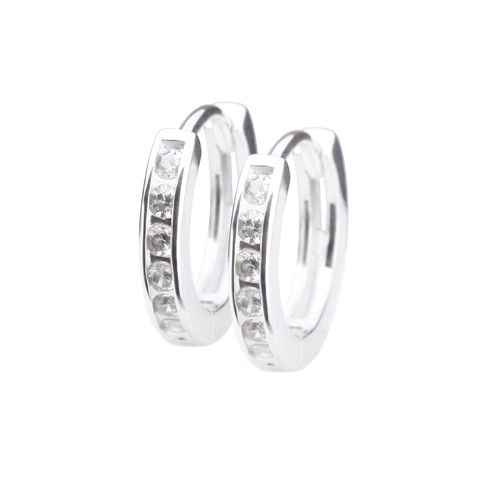 Silver925 クリスタルフープピアス