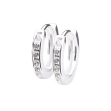 Silver925 クリスタルフープピアス