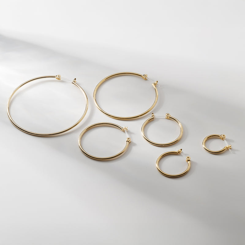 Resin post フープピアス 6サイズ×3カラー