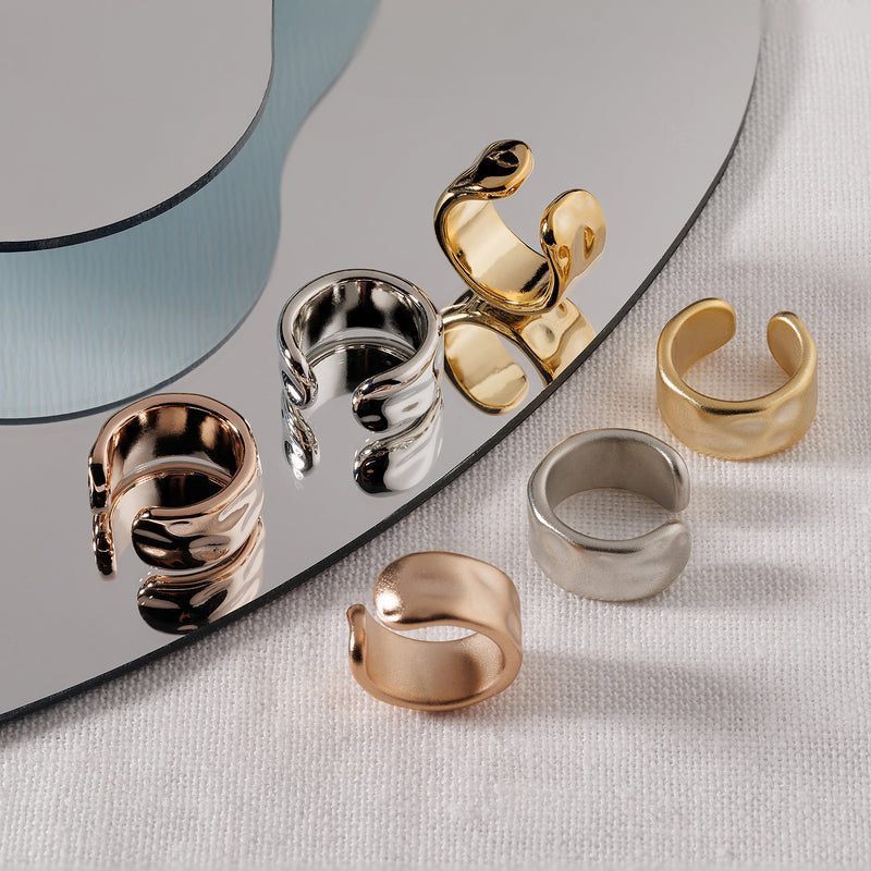 ハンマードテクスチャー イヤーカフ