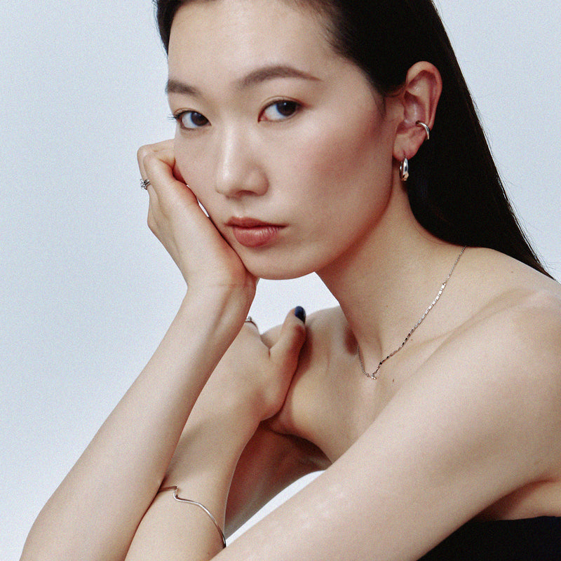 Pt900post ドロップフープピアス ラージ