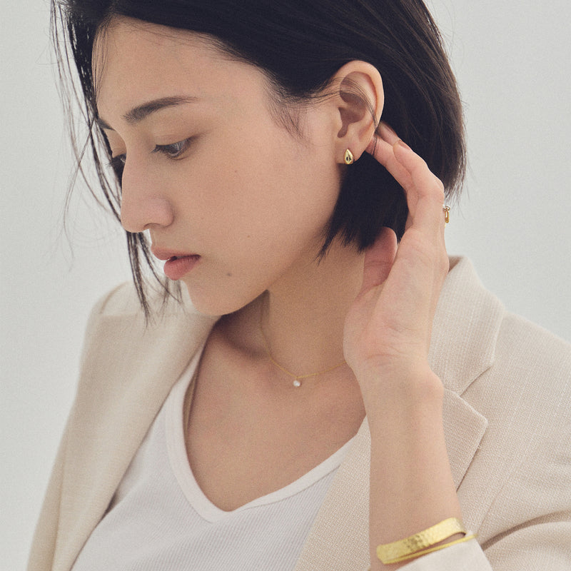 Pt900post クラフトドロップピアス