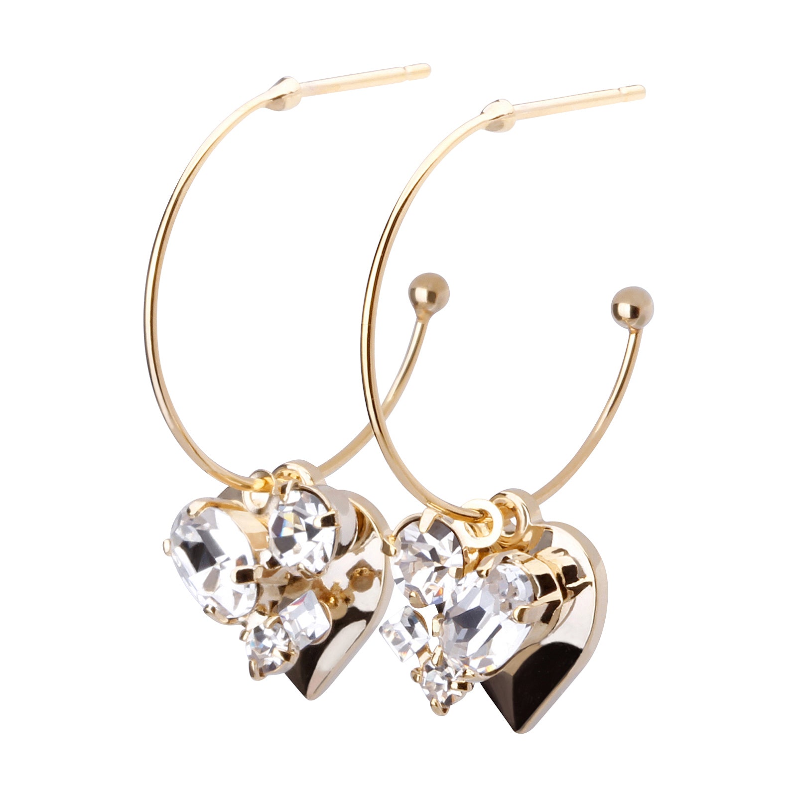 Preciosa Crystal ハートフープピアス