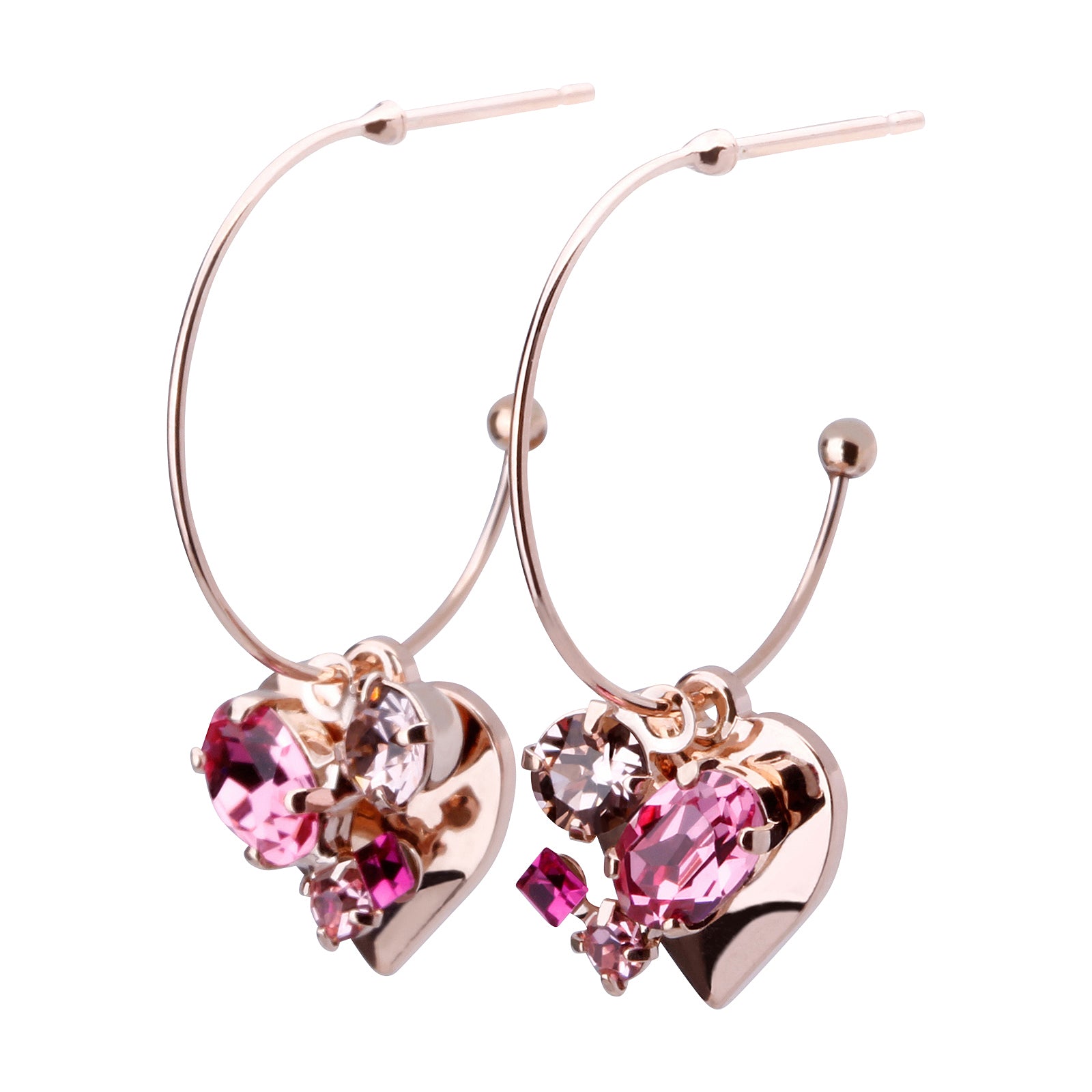 Preciosa Crystal ハートフープピアス